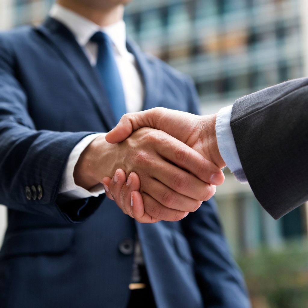 Inicio closeup business handshake sealing deal