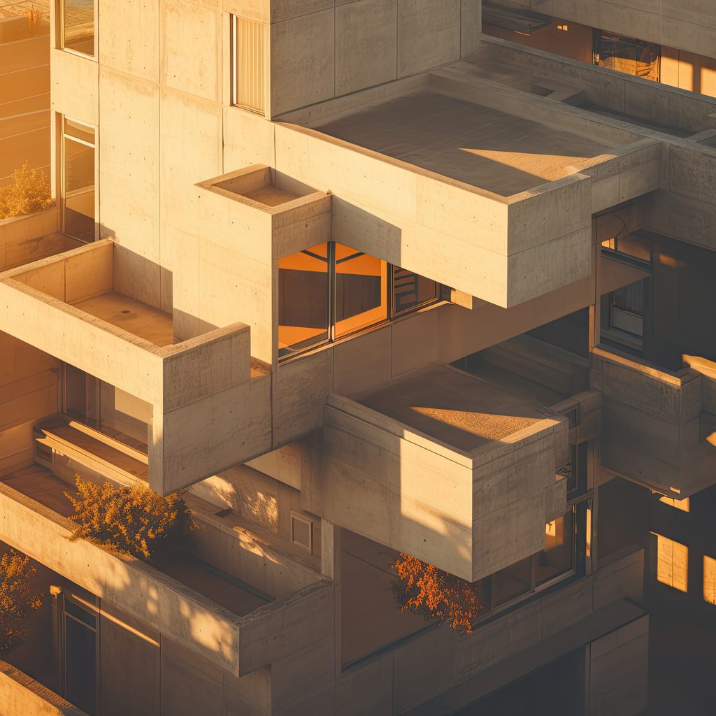 Inicio neo brutalism inspired building